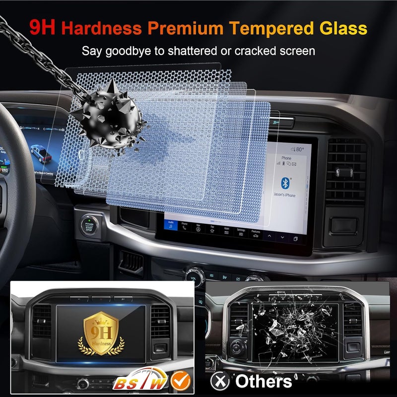 BSTW for Ford F150 Lightning Screen Protector for 2022-2026 Ford F-150 Lightning XLT/Pro SYNC 4 12" Display for F150 Lightning Electric Truck Accessories Tempered Glass Film (F-150 Lightning 12-In HD) - Image 5